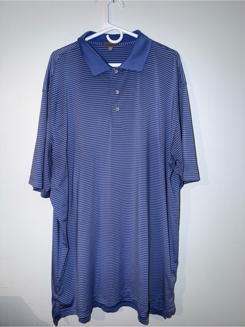 Peter Millar Blue Striped Performance Polo
